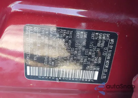 2023 Nissan Rogue Sv Intelligent Awd from USA, damaged, VIN JN8BT3BB2PW194932